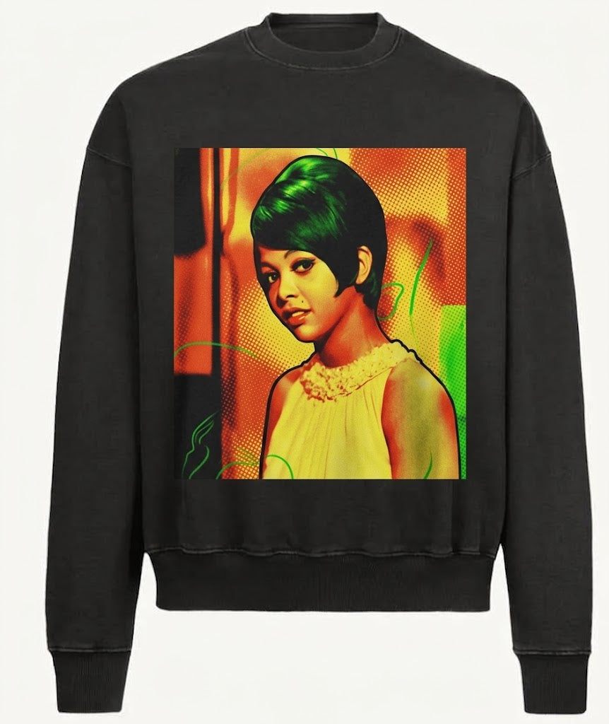 Sovereign, Unbothered — Tammi Terrell — Oversized Crewneck Sweatshirt — Vintage Black — CMD&C